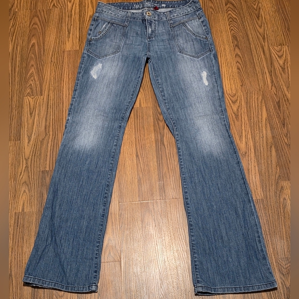 Vintage Guess Daredevil Bootcut Jeans Womens 30 Distressed Blue Denim E79
